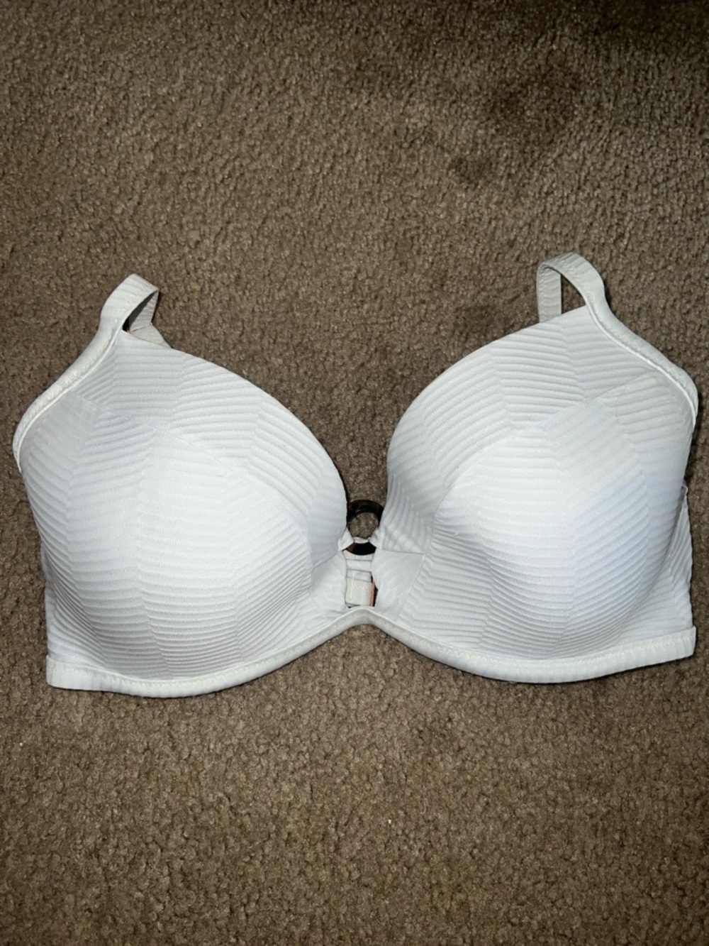 Shade & Shore White Textured Bikini Top